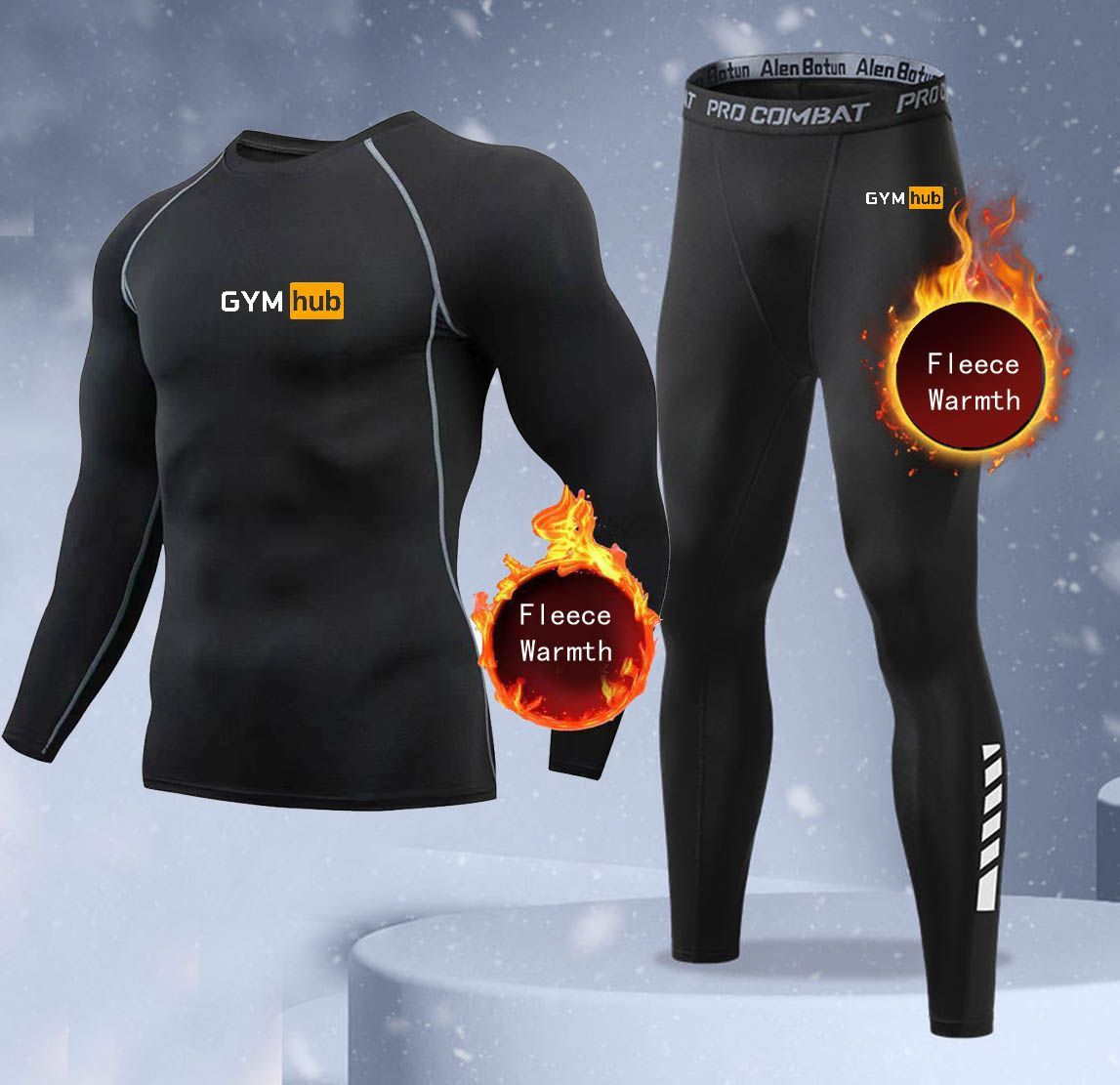 Thermal Long John - Nowy 2-częściowy zimowy ciepły zestaw męskiej