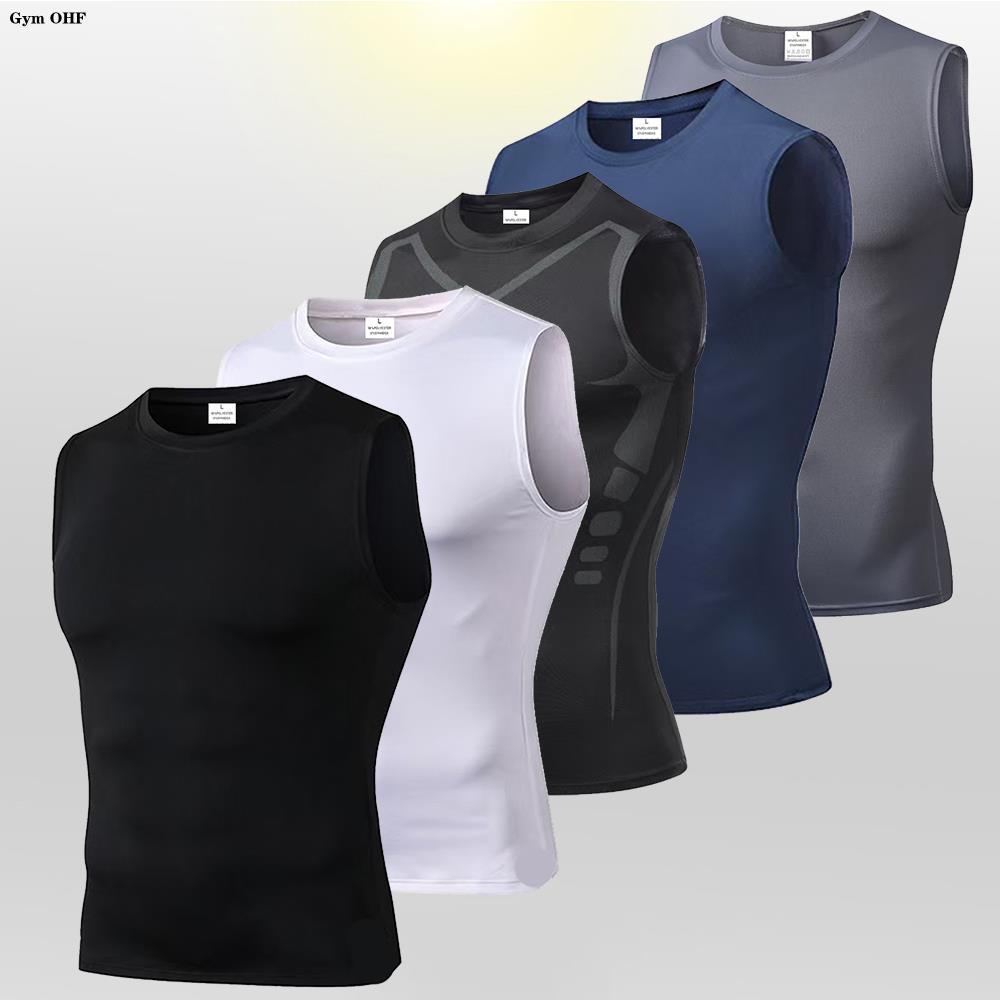 Sleeveless Undershirt - Męskie podkoszulki kompresyjne Trening na siłowni